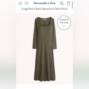 NWT Abercrombie Long sleeve Square neck Knit Maxi Dress